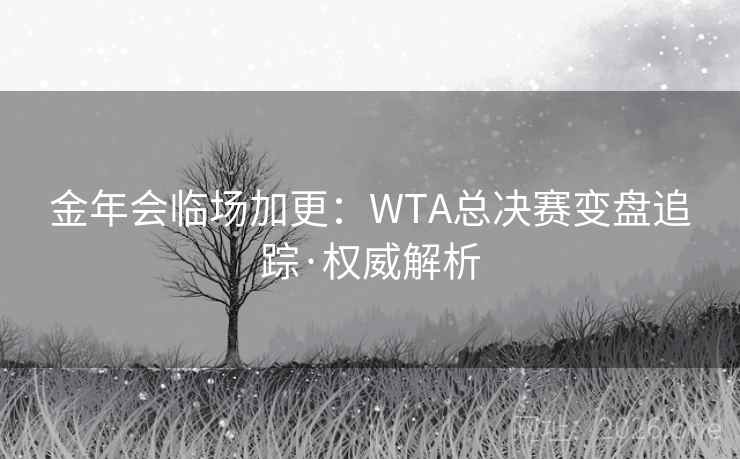 金年会临场加更：WTA总决赛变盘追踪·权威解析  第1张
