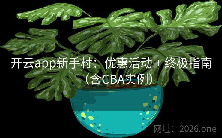 开云app新手村：优惠活动 + 终极指南（含CBA实例）  第2张
